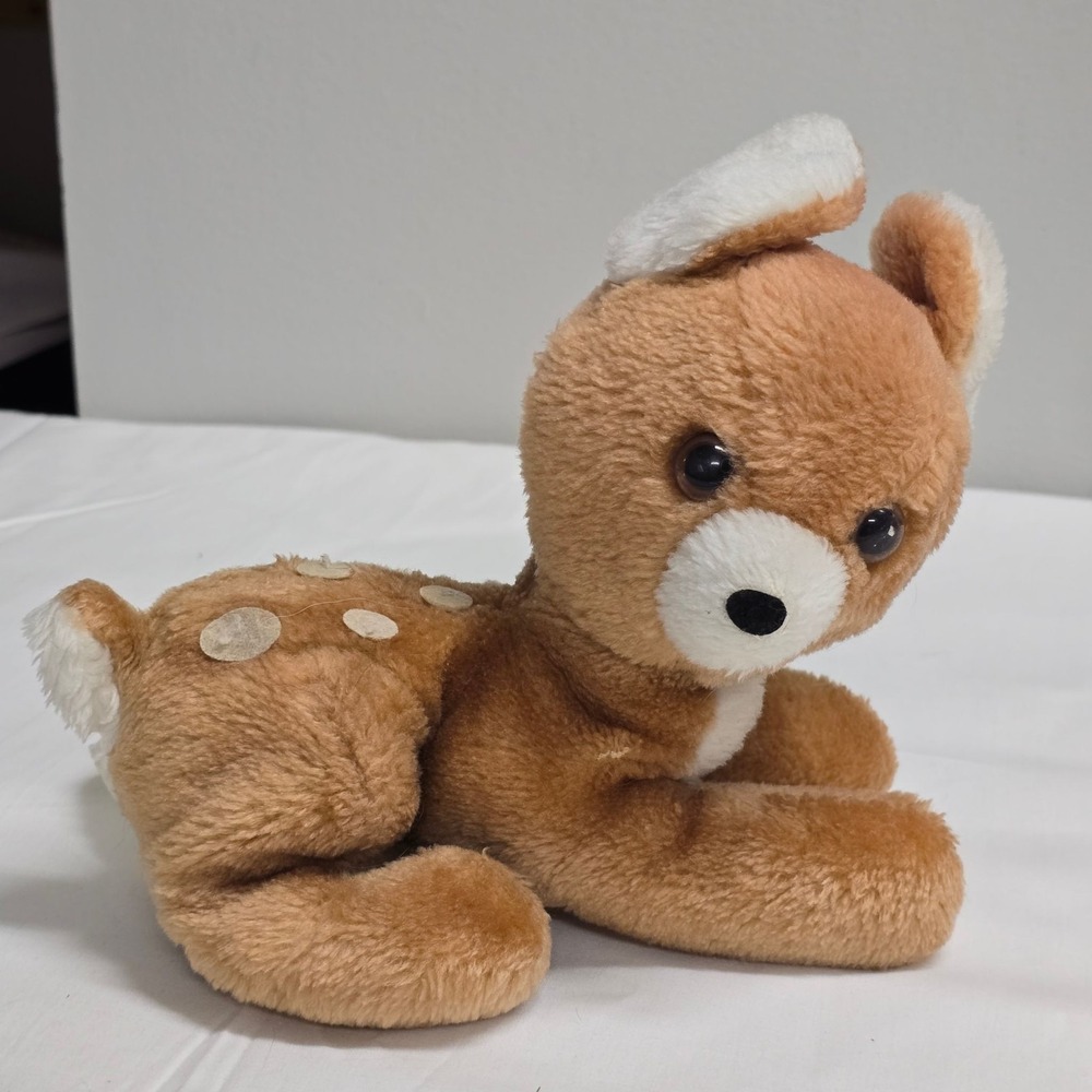 Vintage Dakin 1977 Fawn Deer‎ Plush Toy Brown Small Cute Stuffed Animal